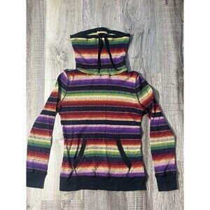 Vtg Ralph Lauren LRL XS Active Southwest Stripe Colorful Cotton Cowl Neck Shirt